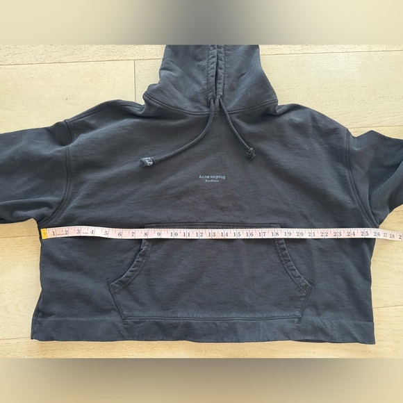 ACNE STUDIOS Black Joghy Cropped Hooded Sweatshirt XS - Picture 10 of 10